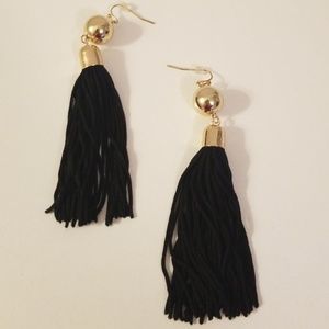 NWOT Black Tassel Earrings
